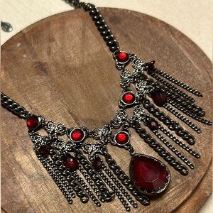 Robert Rose Ruby Chain Vintage/Victorian/Goth Necklace